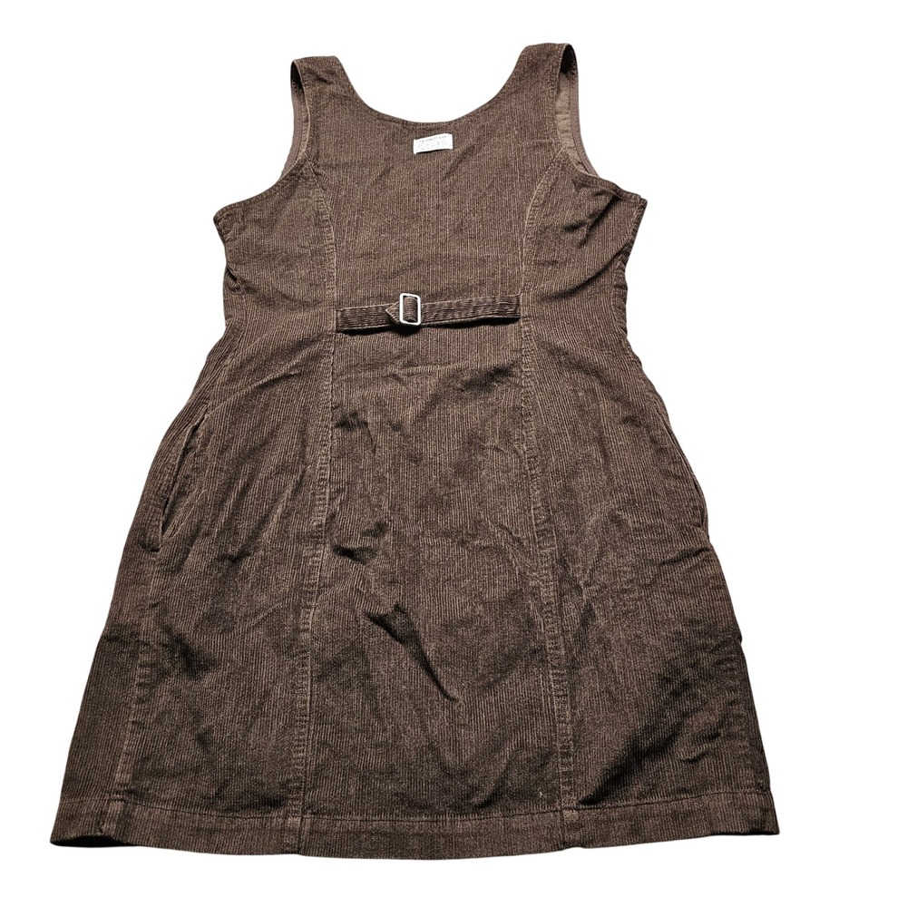 Levis Corduroy Jumper Dress Medium Brown Button Front Sleeveless A-Line Mini